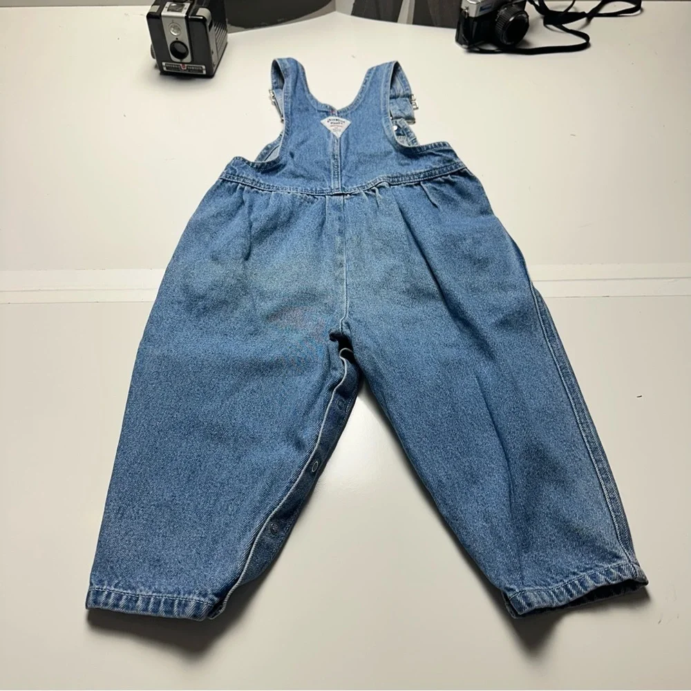 Vintage OshKosh Overalls | 90s Heart Patch Denim Relaxed · 3T